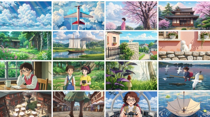 日式动画风景人物治愈系动漫动画游戏素材