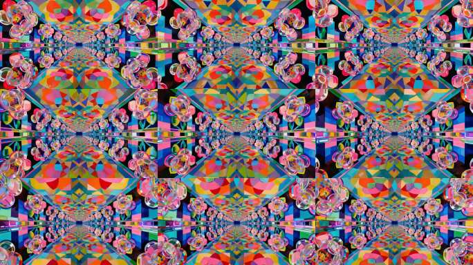 彩色几何花朵万花筒