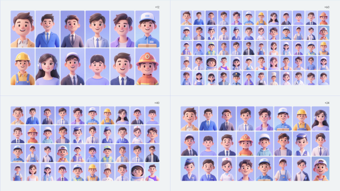 高级扁平简洁商务图片墙展示合集