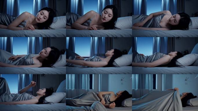 深夜辗转反侧的女人