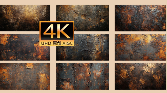 复古铁锈纹理背景 金属质感生锈效果片头