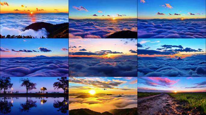 治愈系晨野日出云海