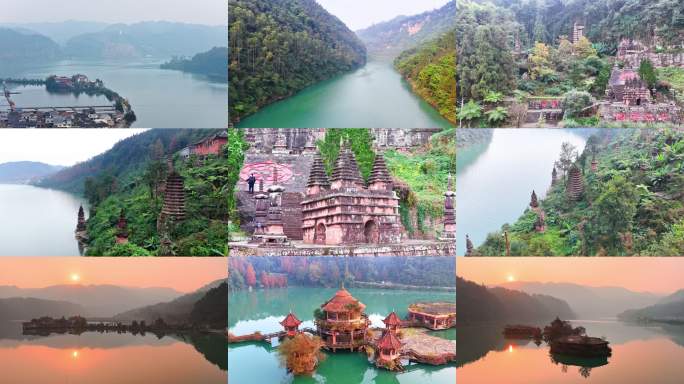 四川眉山洪雅槽渔滩千塔佛国