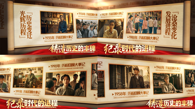 怀旧历史回顾老照片图文历程时间轴ae模板