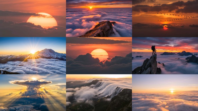 大气绝美日出云海风光日落震撼朝霞日落延时