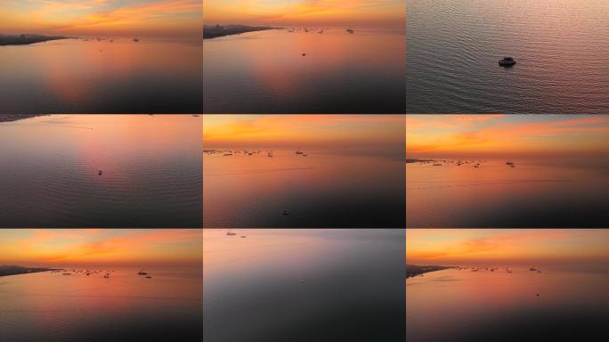 「航拍」广西北海海上晚霞4k60p