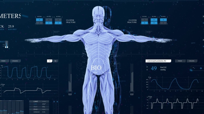 科技智慧医疗人体HUD素材