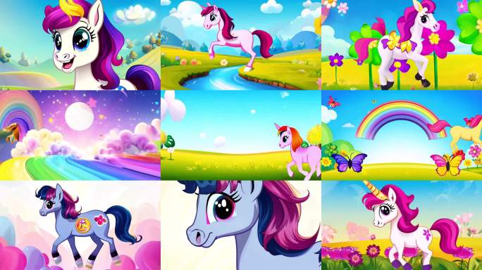 小马宝莉 卡通彩虹独角兽动画 卡通小马