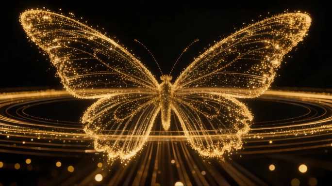 无缝循环 金色蝴蝶粒子动画
