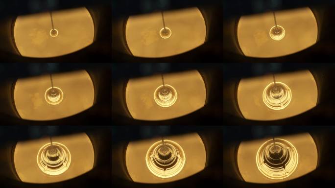 硅晶生产拉晶炉内结晶过程延时摄影