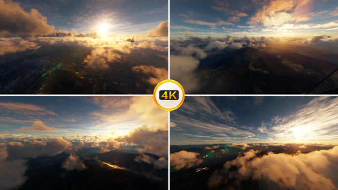 云海 日出 高空 云层 金色 壮丽 俯瞰