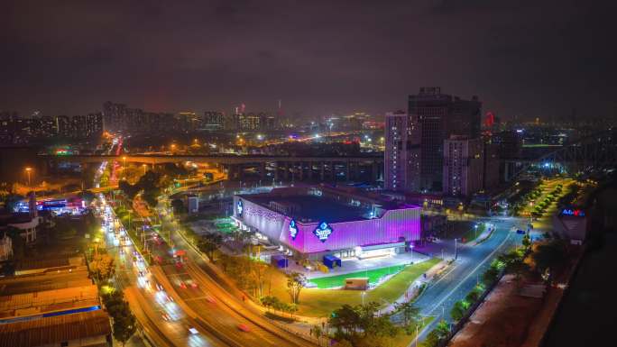 广州荔湾山姆会员超市夜景延时