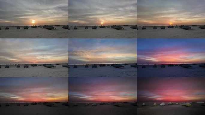 「延时摄影」广西北海侨港海滩超级晚霞日落