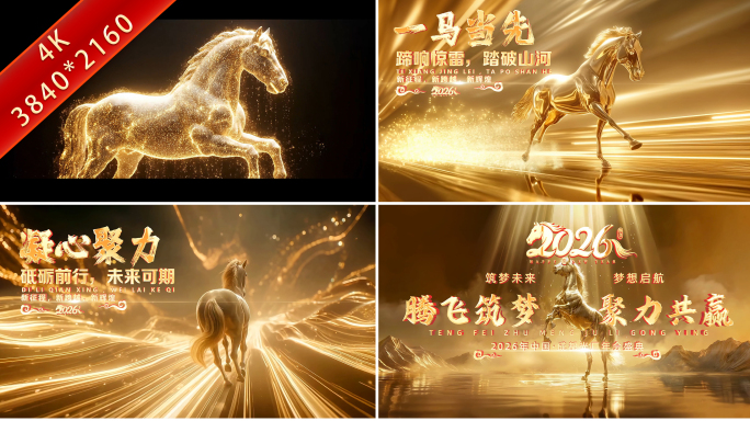 2026马年春节企业年会颁奖开场片头