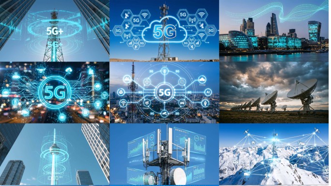 5G通信基站科技城市万物互联网络智慧城市