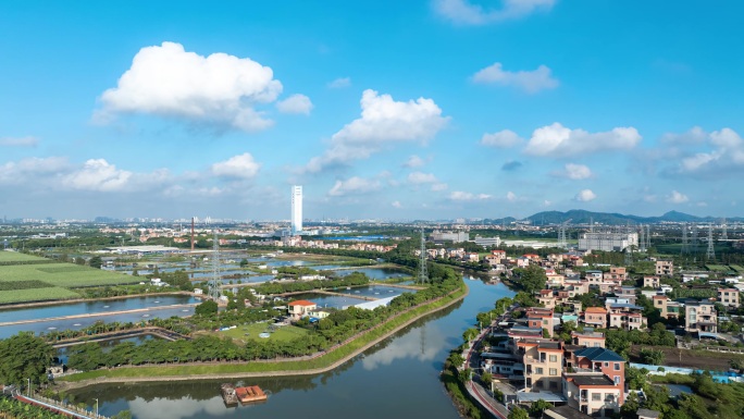 广州南沙榄核镇4k延时航拍合集