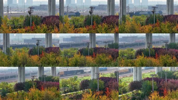 秋日铁路工人电力检修