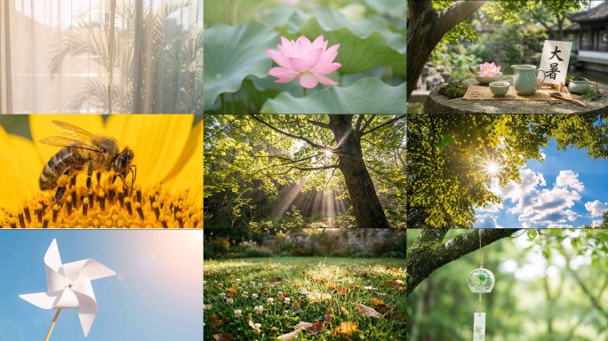 立夏夏日自然夏天夏季夏至小暑大暑处暑空镜