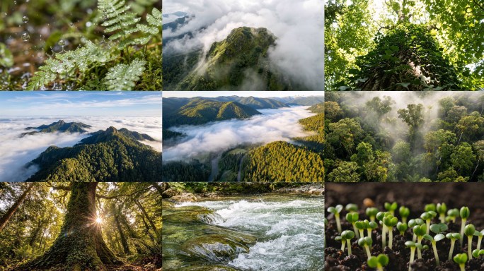 森林自然山川山风光原始森林大自然航拍森林
