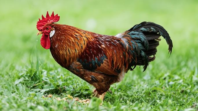 生机勃勃的乡村散养鸡群