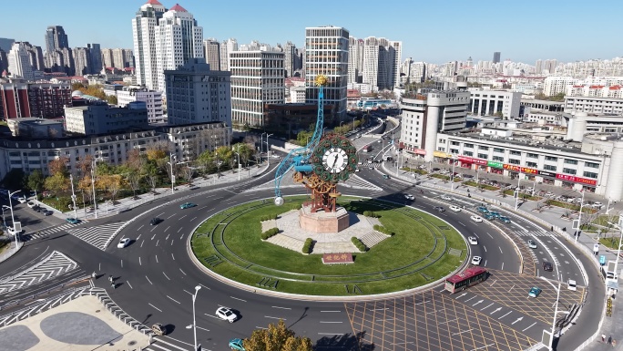 天津世纪钟航拍