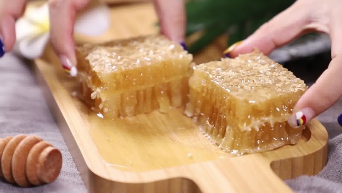 天然蜂巢蜜特写镜头