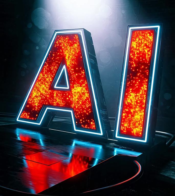 AI科技感发光文字动画