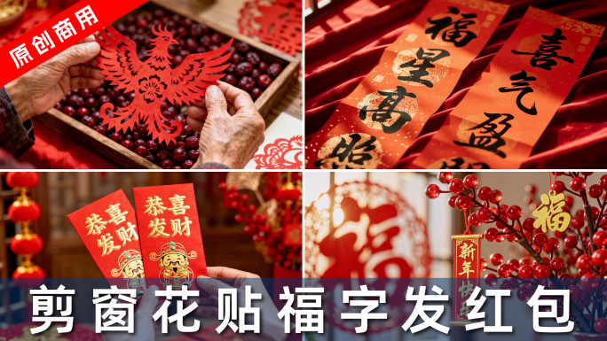 2026新年福字剪纸春节传统喜庆装饰合集