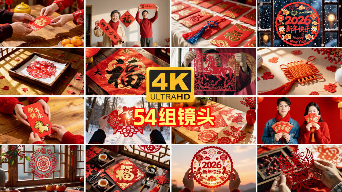 2026新年福字剪纸春节传统喜庆装饰合集
