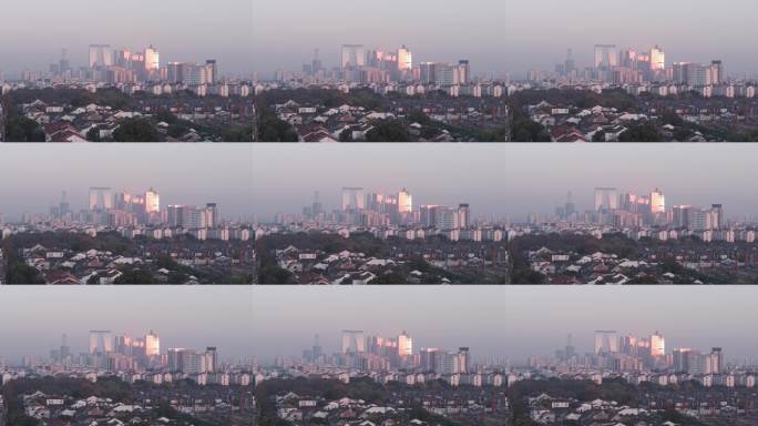 苏州大裤衩苏州中心老旧对比航拍