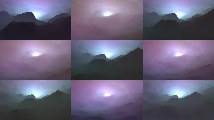 水墨意境山水云雾