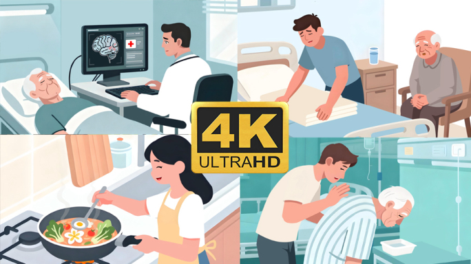 原创照顾老人无字幕4k动画
