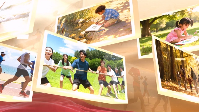 金色温馨多照片滚动展示ae模板