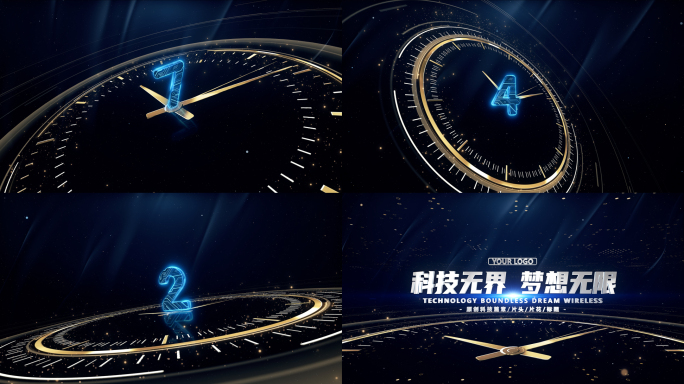 视频素材 金色倒计时 倒计时