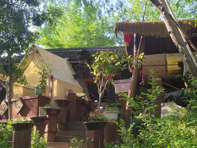 绿树环绕的小房子