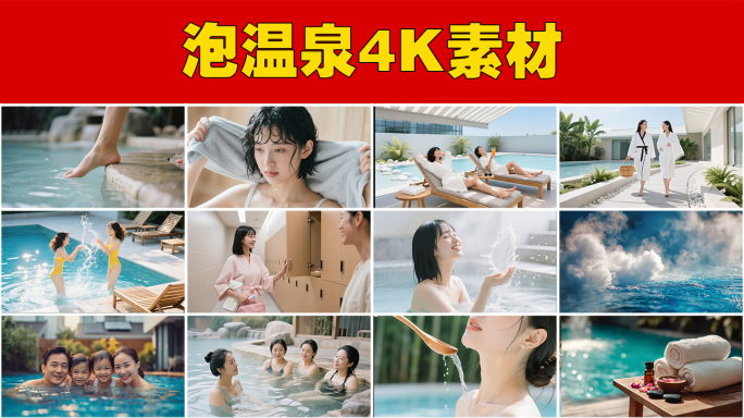温泉度假美女泡温泉温泉酒店室内温泉休闲