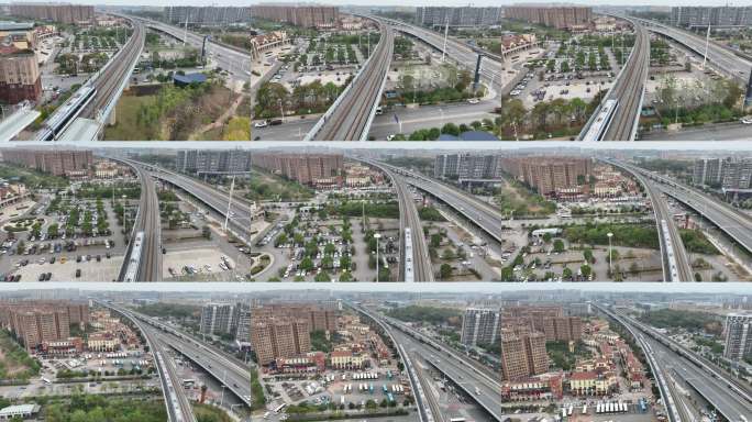 4K航拍先锋站高铁城市交通枢纽