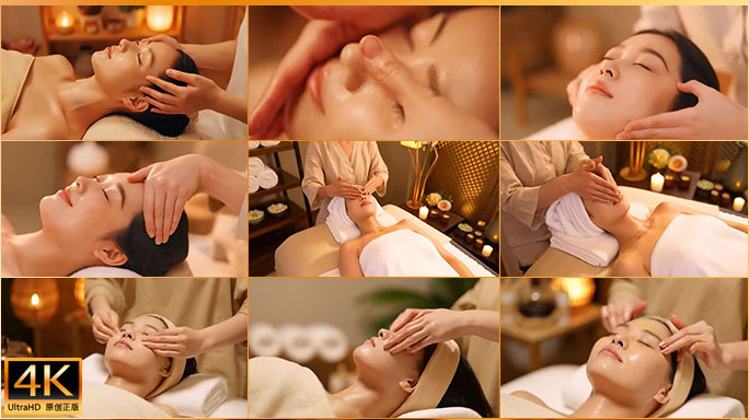 面部精油SPA美容护理女性美容师/按摩师