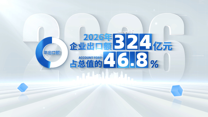 简洁科技企业数据文字包装展示