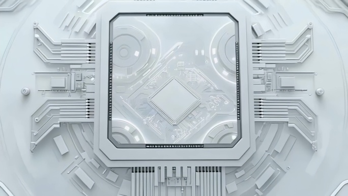 科技芯片电路未来智能主板核心部件一镜到底