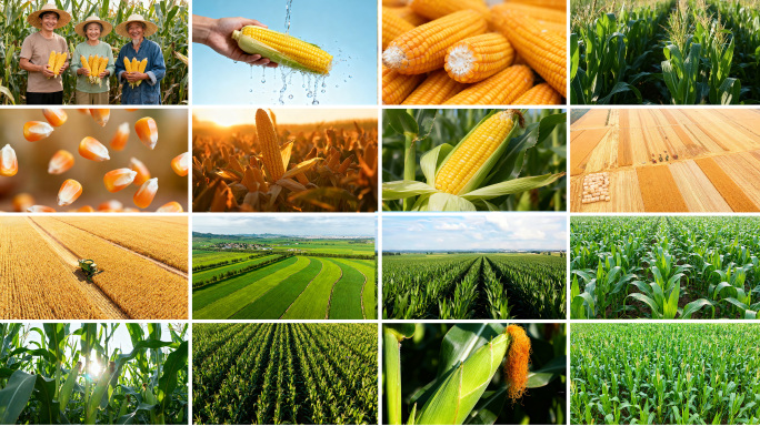 玉米丰收田园风光阳光下的玉米种植