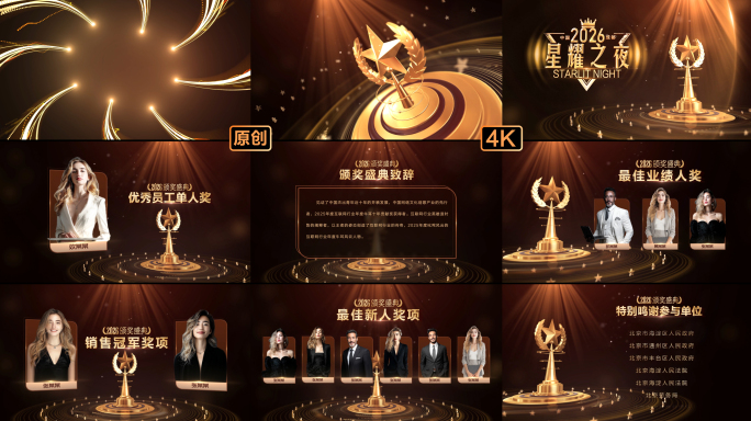 黑金企业年会颁奖盛典整套ae模版