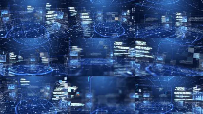 高级感蓝色科技图文调色AE模板