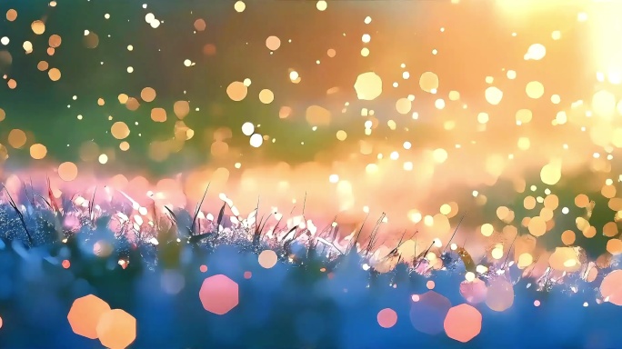 梦幻光斑草地背景 唯美光影
