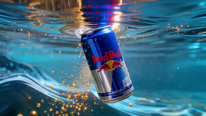 红牛罐水中下沉慢动作