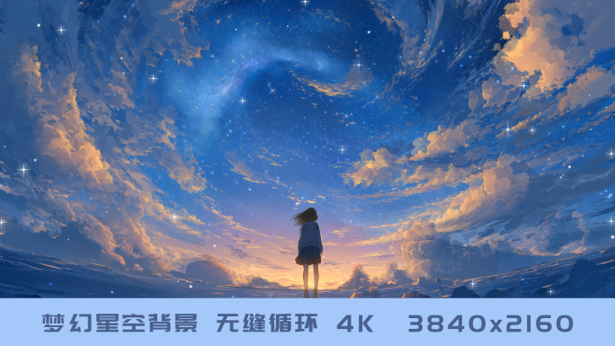蓝色梦幻星空云彩背景