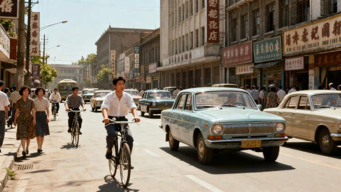 改革开放初期老工厂怀旧生产场景