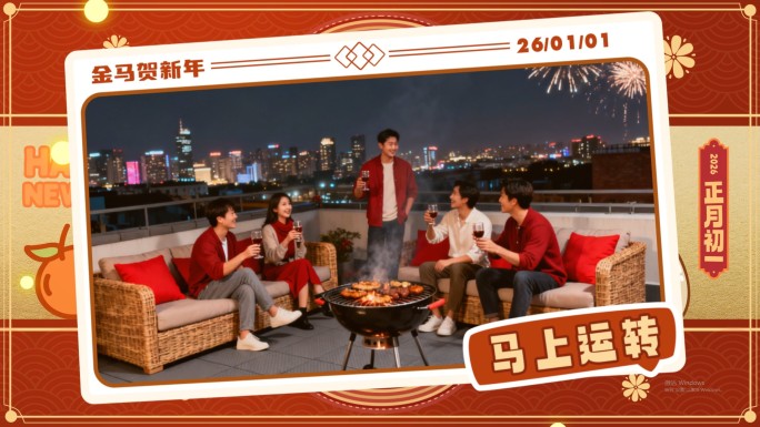 2026马年拜年活动宣传花絮图文快闪模板