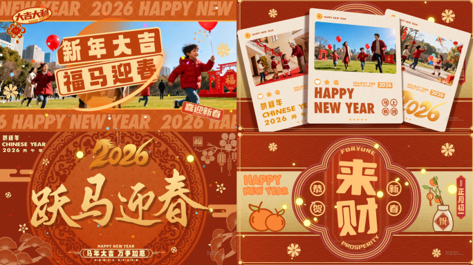 2026马年拜年活动宣传花絮图文快闪模板