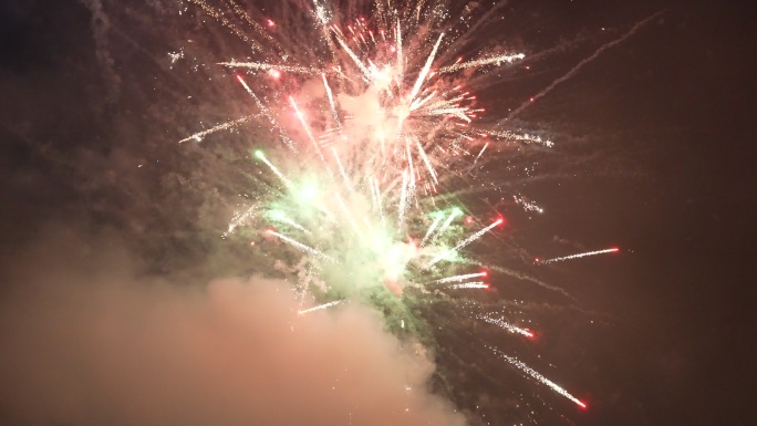 绚丽多彩烟花绽放特写
